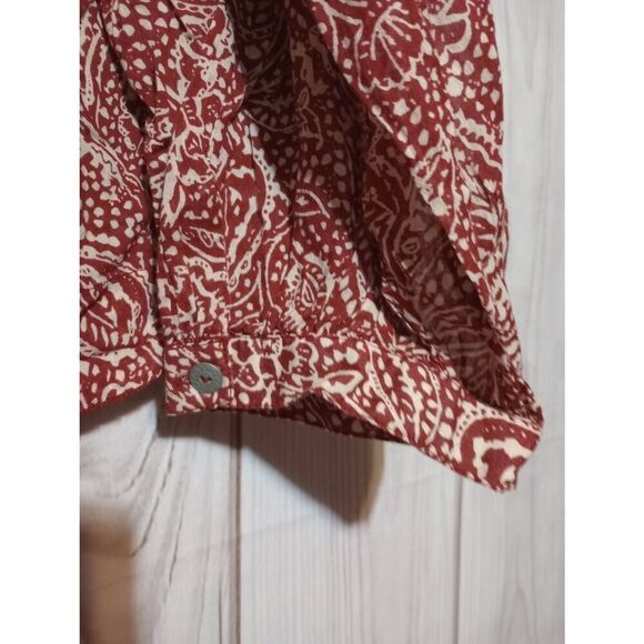 We The Free Shirt Ladies Small‎ Oversized Maroon Long Sleeve Boho - Picture 4 of 7